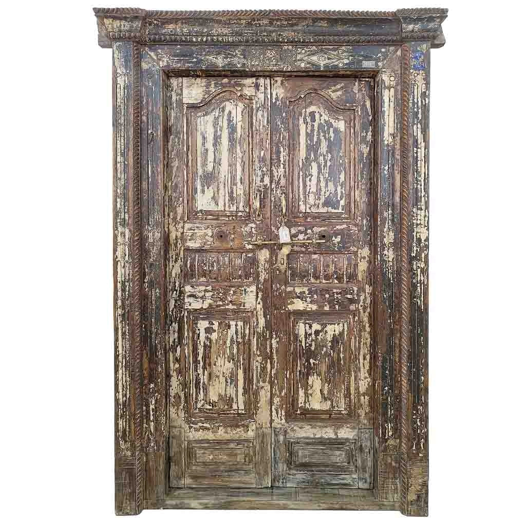 Porta artigianale in legno marrone 143x26x237h cm