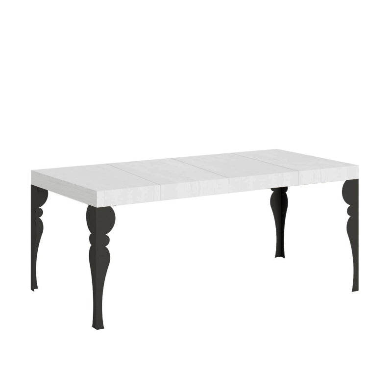Tavolo allungabile 90x90/246 cm Paxon Premium telaio Antracite - Bianco Frassino
