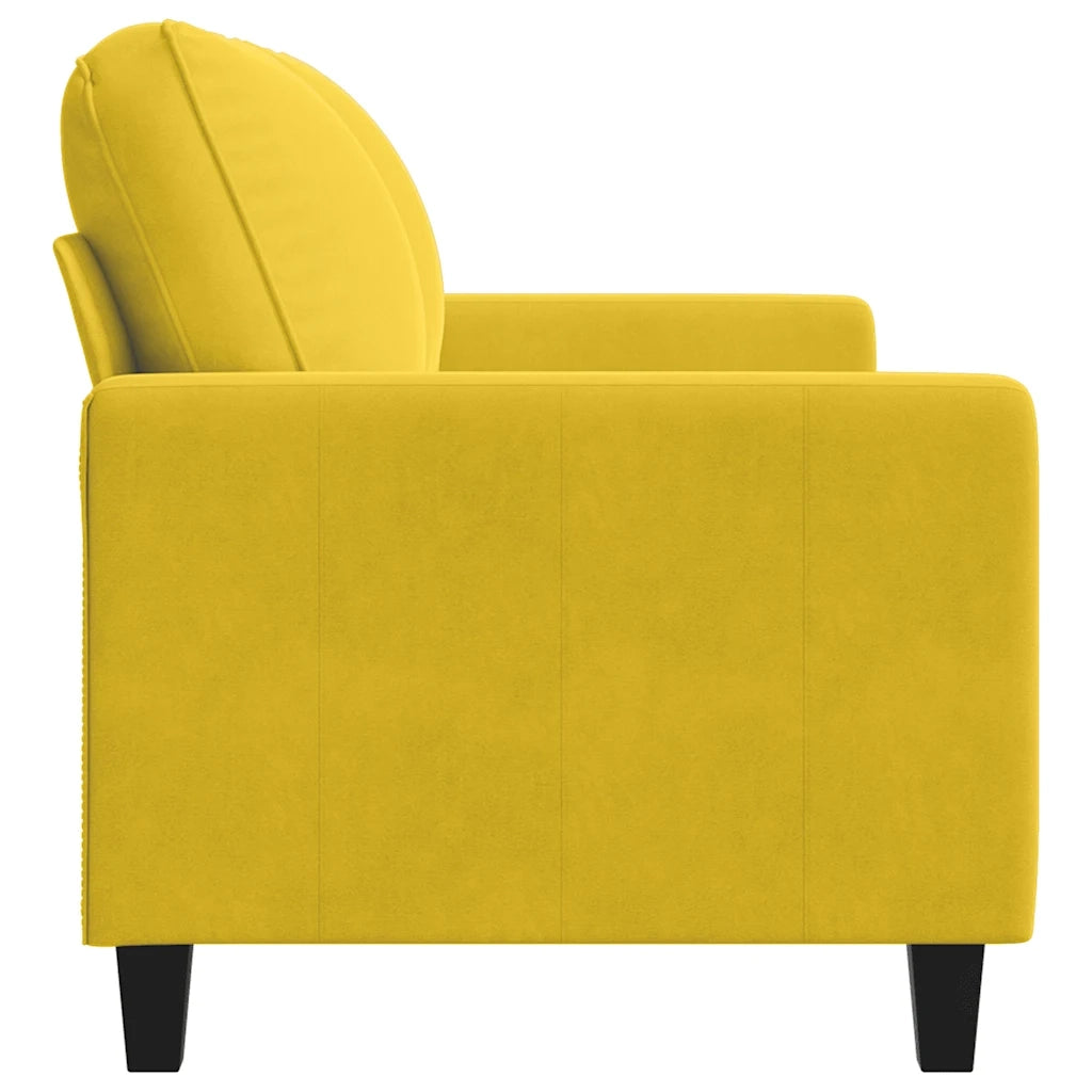 Divano a 2 Posti giallo 140 cm in Velluto