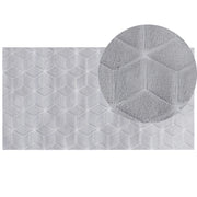 Tappeto in finta pelliccia di coniglio grigio Pelliccia artificiale di poliestere 80 x 150 cm Tappeto morbido Shaggy ad alto pelo