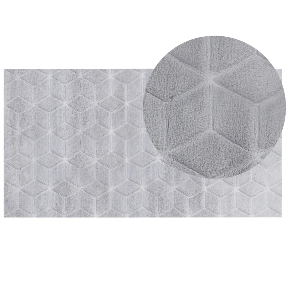 Tappeto in finta pelliccia di coniglio grigio Pelliccia artificiale di poliestere 80 x 150 cm Tappeto morbido Shaggy ad alto pelo