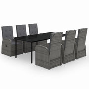 Set da pranzo da giardino per esterni 7 pezzi con cuscini grigio 02_0014170