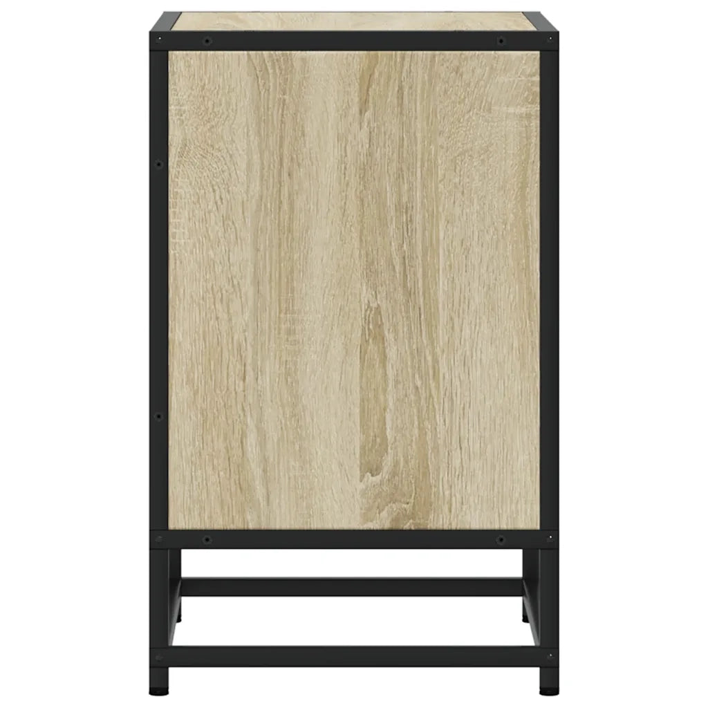 vidaXL Comodino Rovere Sonoma 40x31x50 cm Legno Multistrato e Metallo