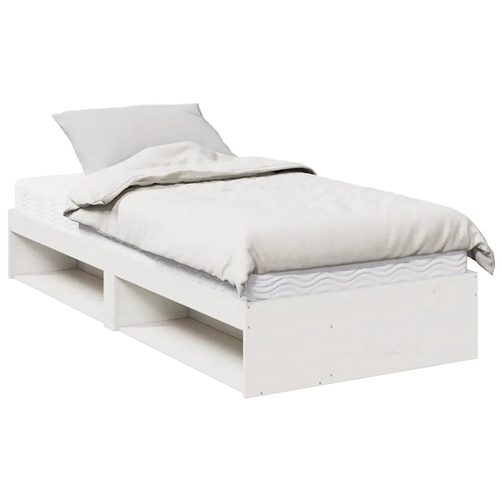 Dormeuse con Materasso Bianco 100x200 cm Legno Massello Pino 3324593
