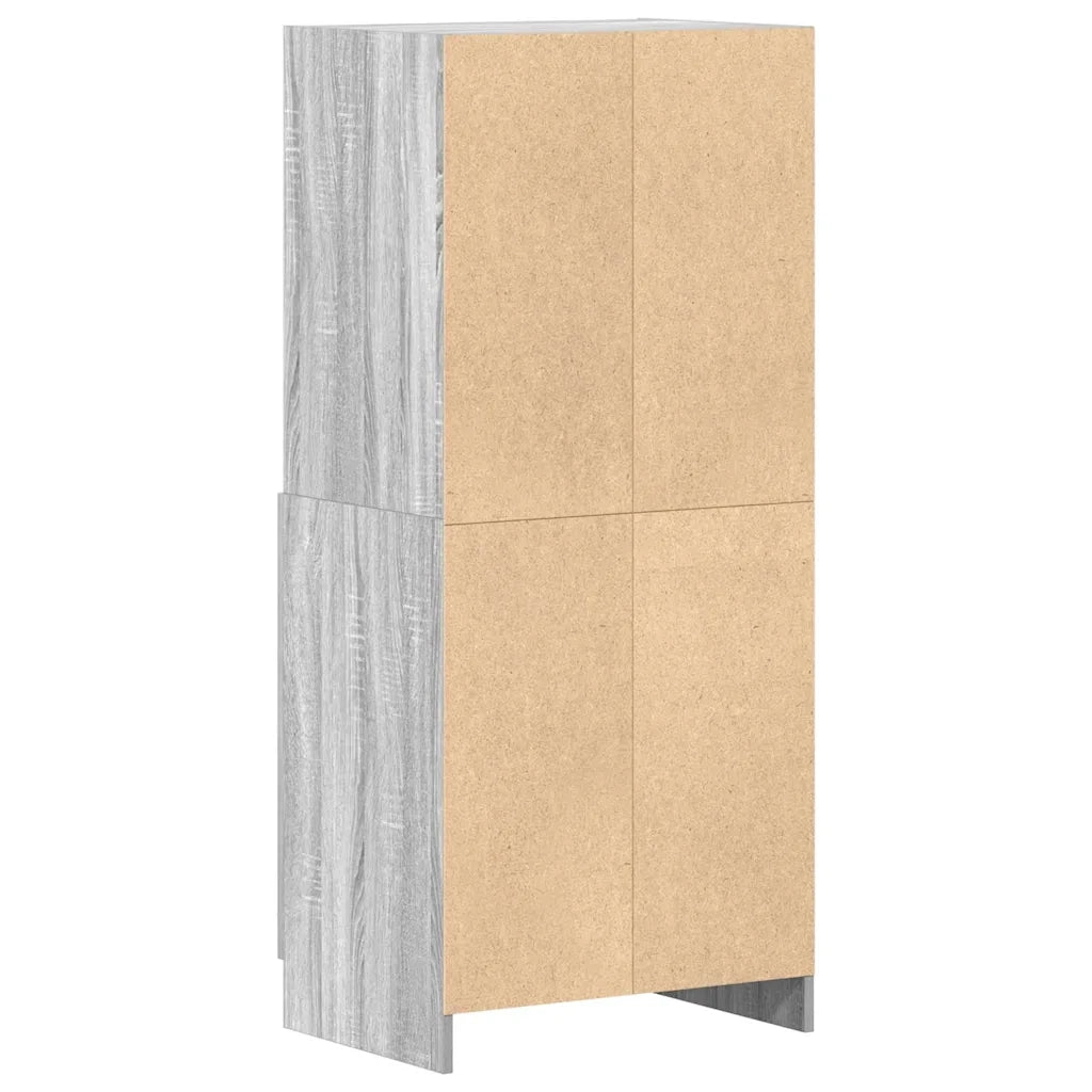 Armadietto Cucina-Mobiletto da Cucina Grigio Sonoma 57x41,5x131,5 cm in Truciolato