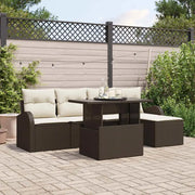Set Divano da Giardino con cuscino 6 pcs Marrone polyrattan 3348624