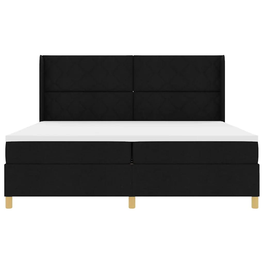 Letto a molle con strisce LED Nero 200 x 200 cm Tessuto 3343779