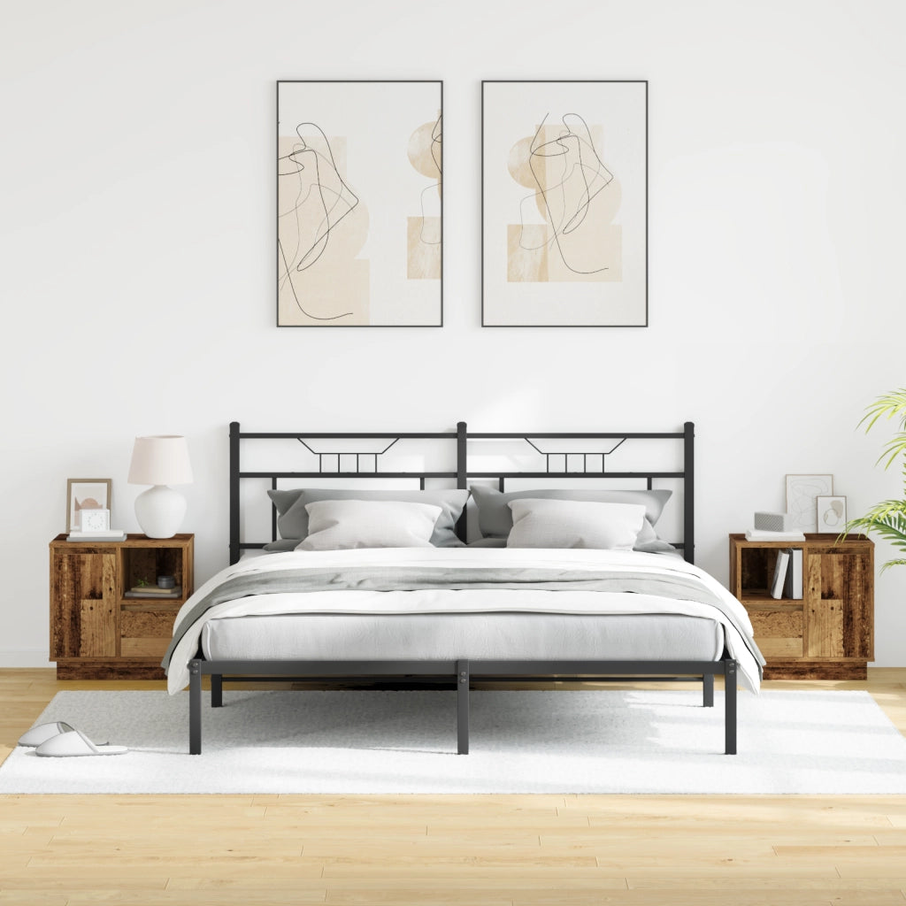 Cabinetti da notte con LED 2 pezzi Legno Vecchio 50x34,5x50 cm