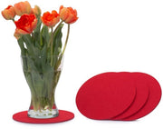 Sottopanchine di velluto in rilievo di circa 25cm confezione da 4 (colore selezionabile) rosso - sottopanchine di velluto per tavolo e bar come sottopanchine per bicchieri e glas.