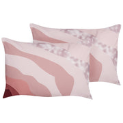 Set di 2 cuscini da giardino per esterni in poliestere con motivo astratto rosa 40 x 60 cm fodere resistenti all'acqua