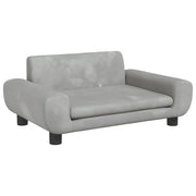 Cuccia per cani comoda cesta da divano colore chiaro 70 x 45 x 33 cm velluto grigio 02_0043114