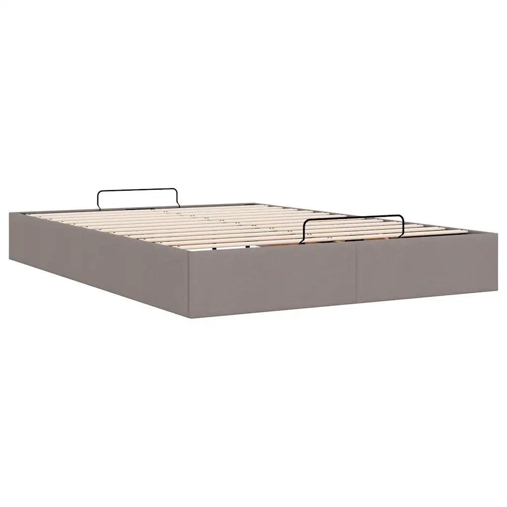 Struttura Letto Pouf senza Materasso Tortora 140x190 cm Tessuto 3310879