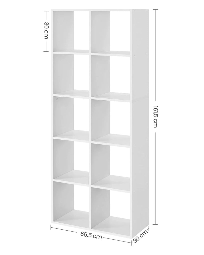 Libreria/contenitore a cubo a 10 scomparti per soggiorno ufficio camera da letto divisorio per ambienti stile scandinavo bianco 12_0004245