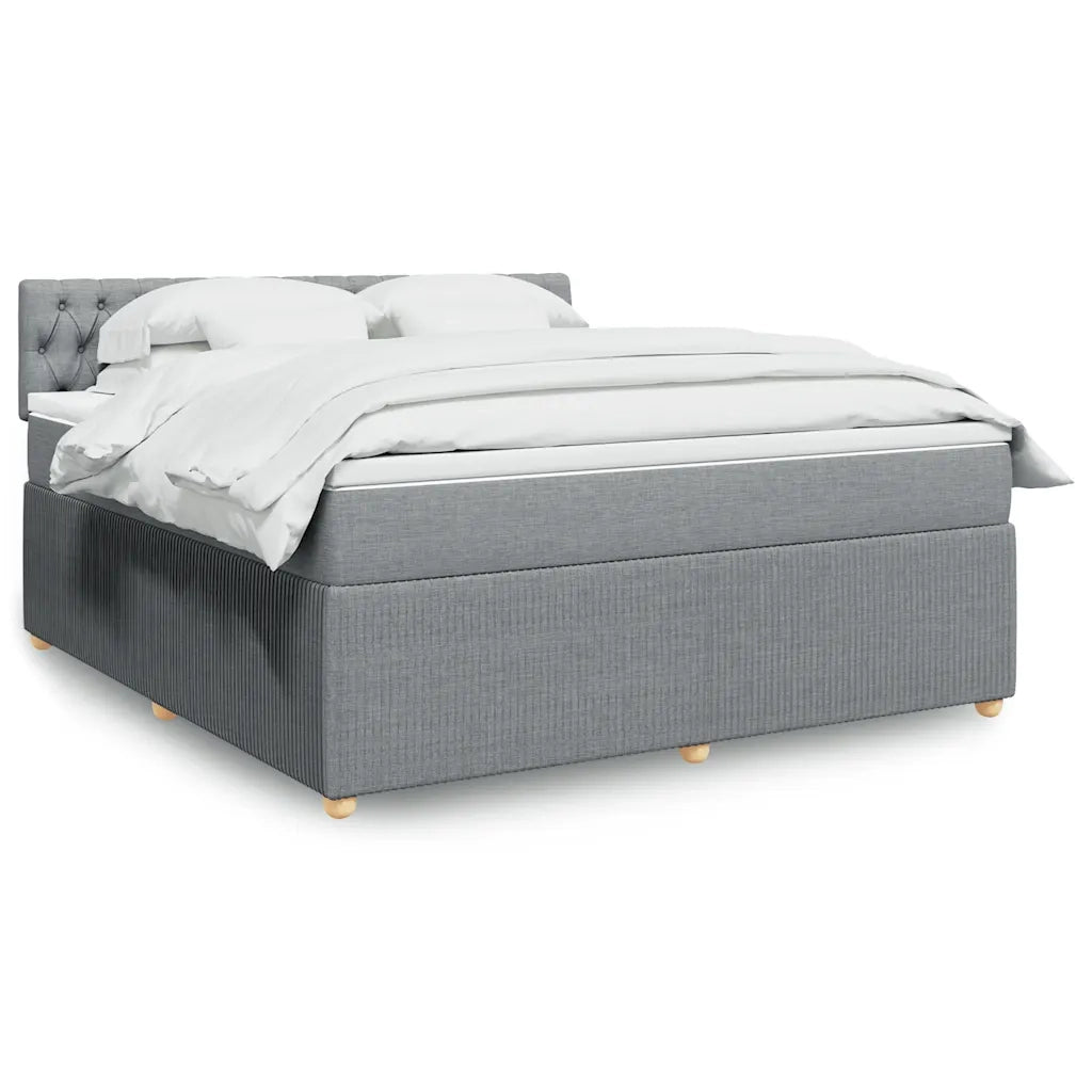 Giroletto a Molle con Materasso Grigio Chiaro180x200 cm Tessuto