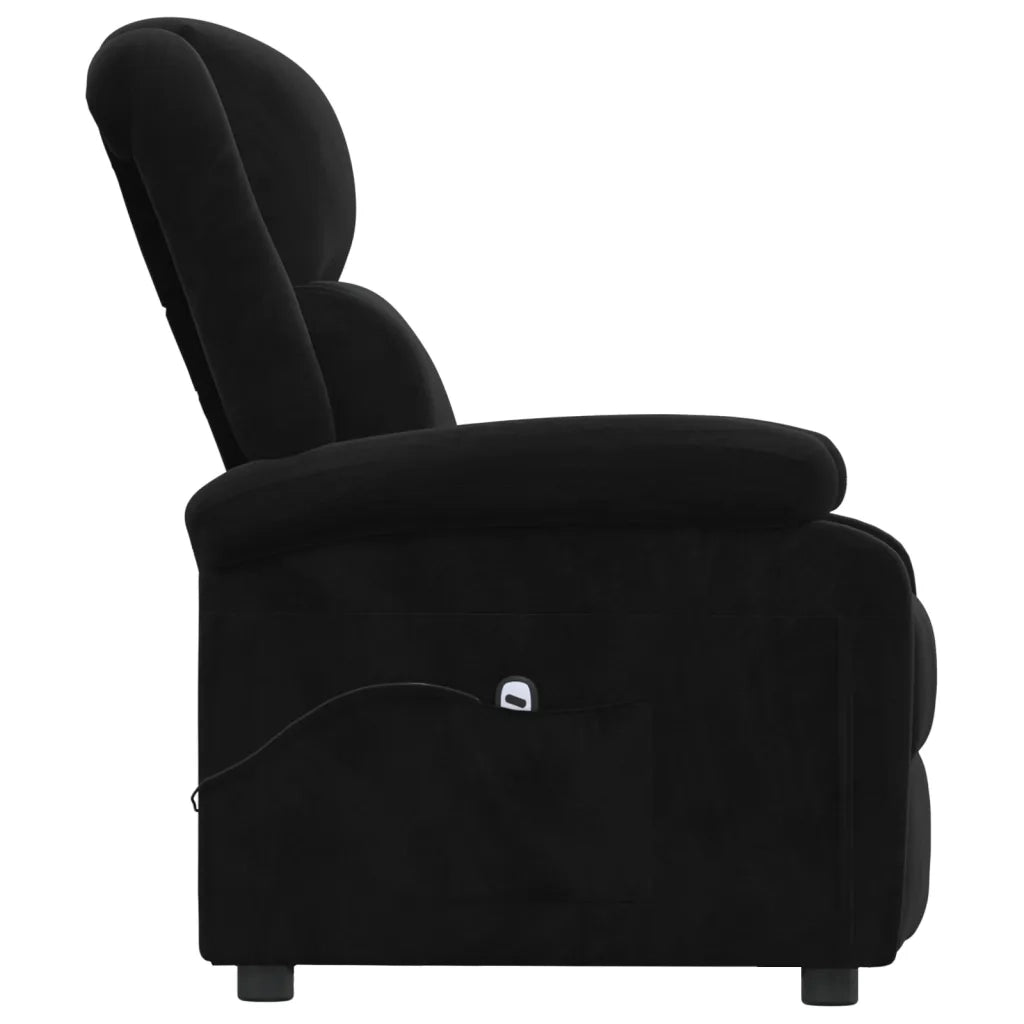 Poltrona Elettrica Reclinabile Nera in Velluto cod mxl 6215