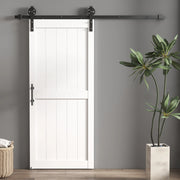 Porta Scorrevole 81,3x3,5x213,4 cm Porta da Interno in Stile Industriale in MDF e Legno Bianco