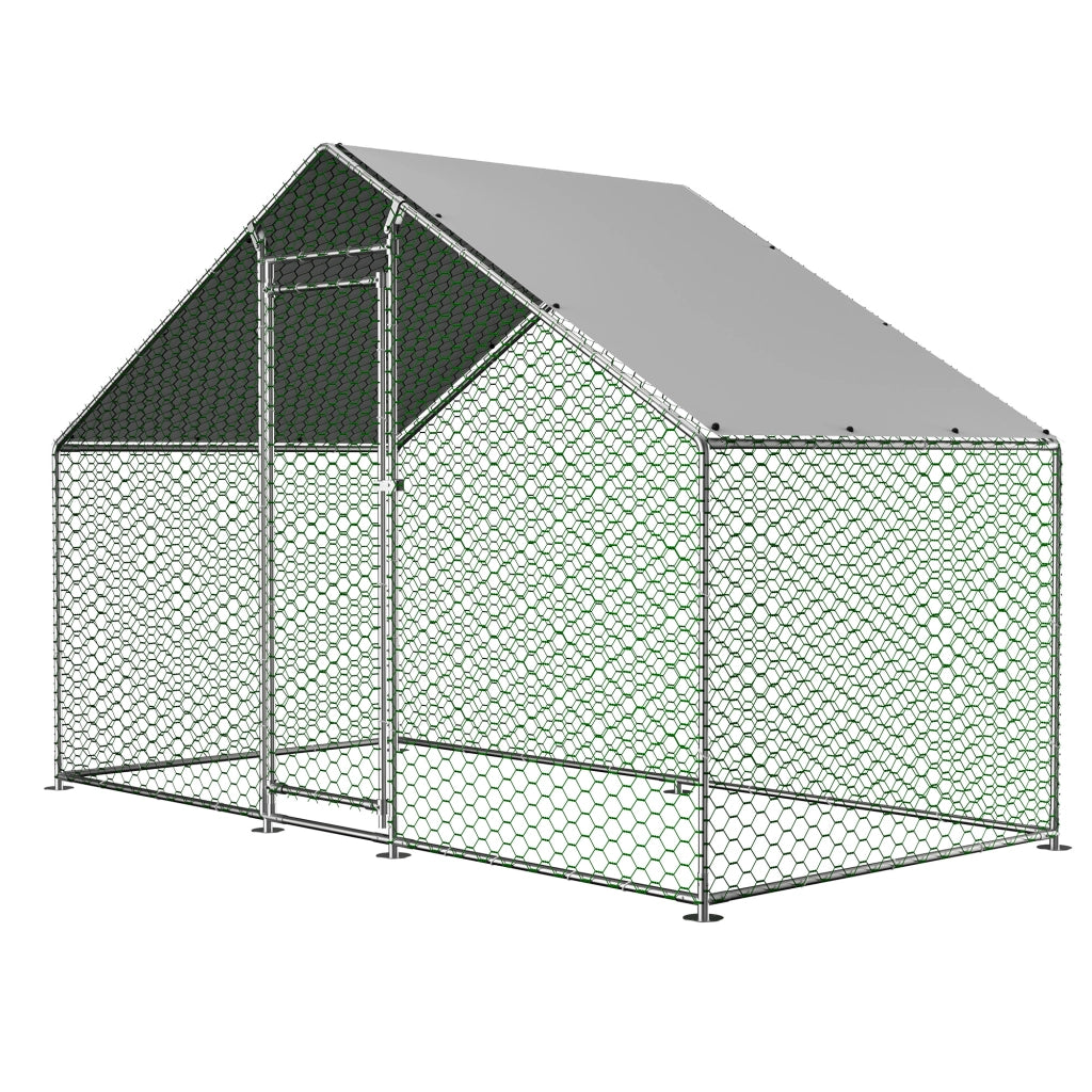 GABBIA PER GALLINE 3 x 1,5 x 2 m in acciaio zincato grigio
