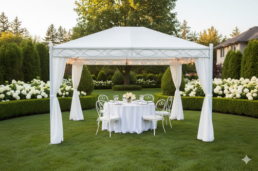 Gazebo da Giardino 3x4m in Metallo Morel Miami Bianco