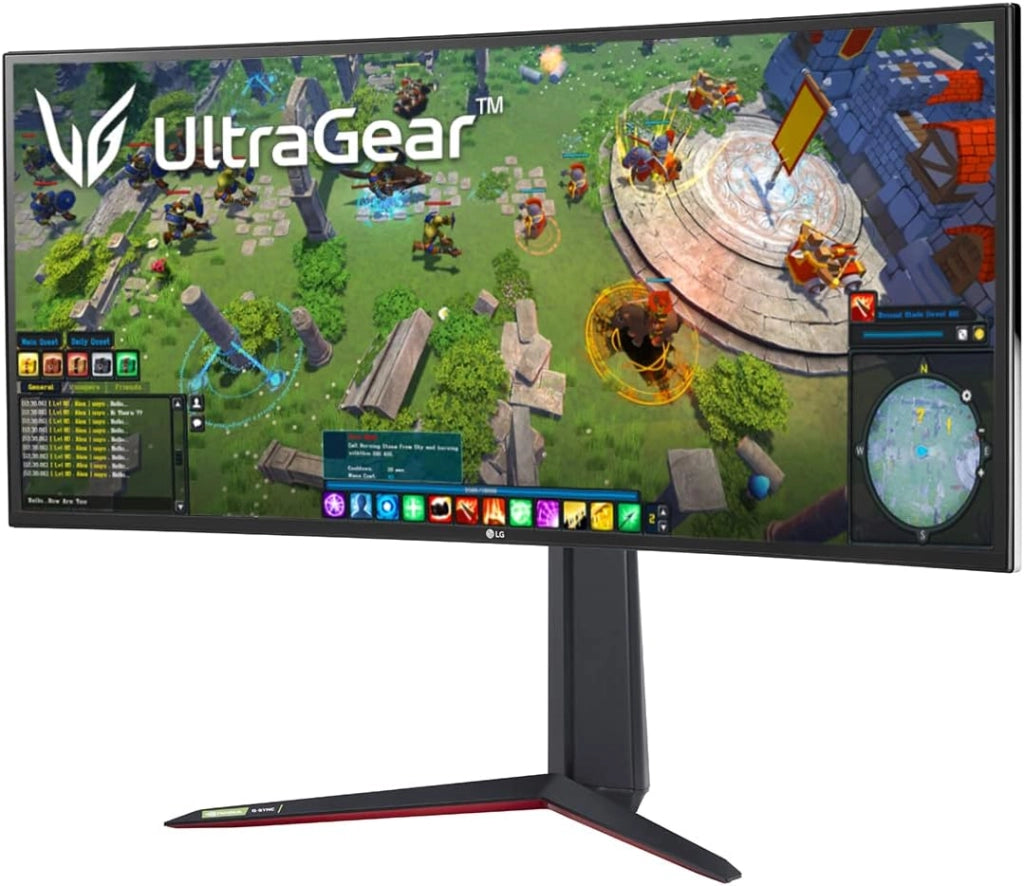 34GN850 UltraGear Gaming Monitor 34" QuadHD UltraWide Curvo 21:9 LED NanoIPS 1ms HDR 400, 3440x1440, G-Sync Compatible e AMD FreeSync Premium 160Hz, HDMI, Display Port, USB Hub, Flicker Safe, Nero