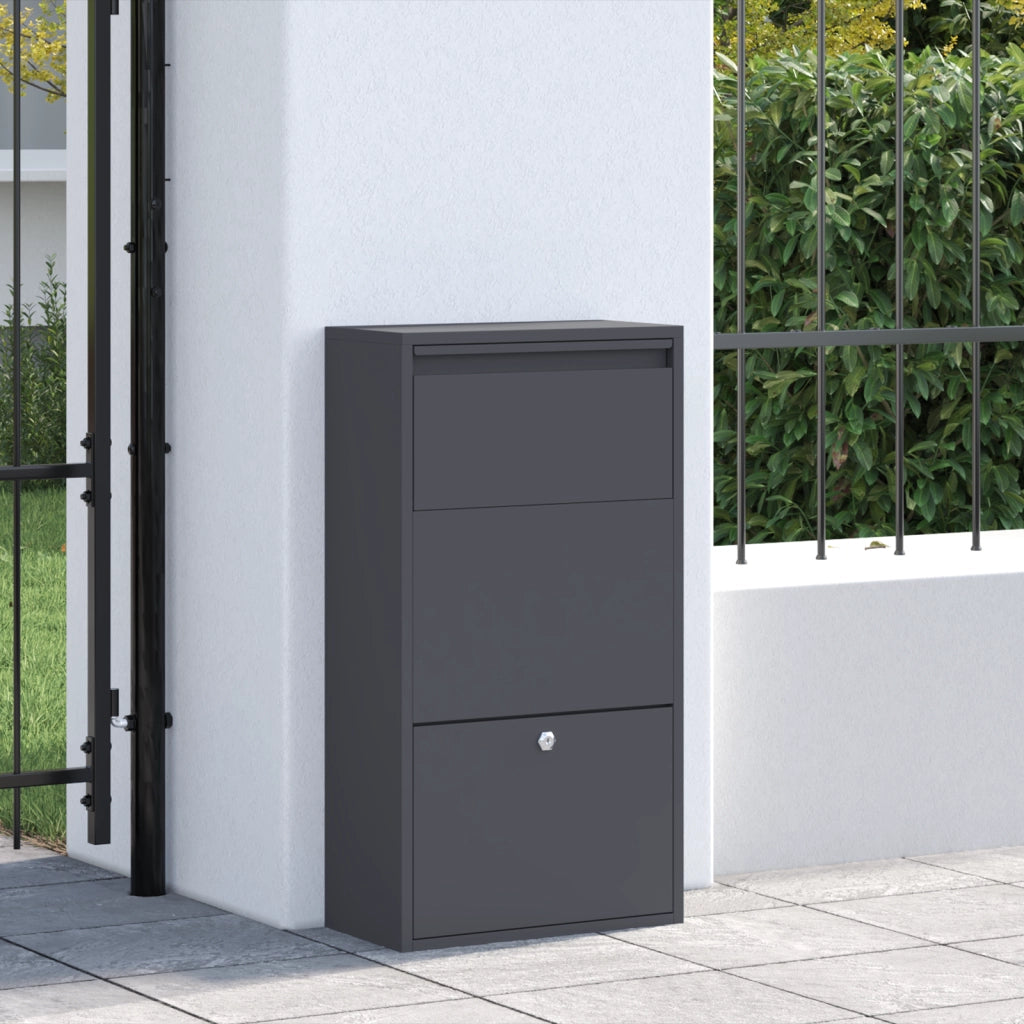 Cassetta per Pacchi Antracite 44x22x82 cm Acciaio