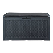 Baule da giardino 122 x 55 x 65 cm effetto rattan nero 03_0009281