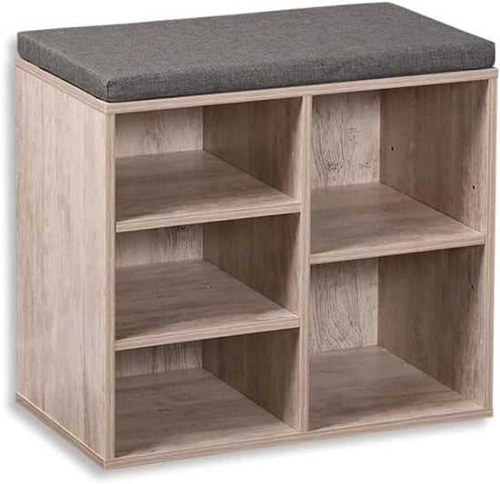 Cassettone per scarpe con cuscino - Laminato - Bianco Gessato - Dimensioni B 515 x H 48 cm x L 295 cm
