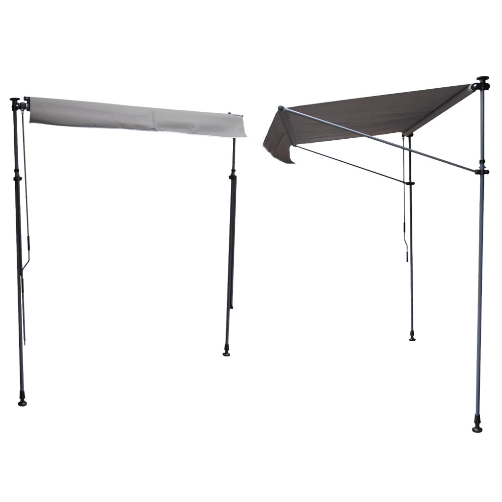 Tenda da balcone CHENE 3 × 1,2 m - Tessuto grigio e telaio grigio