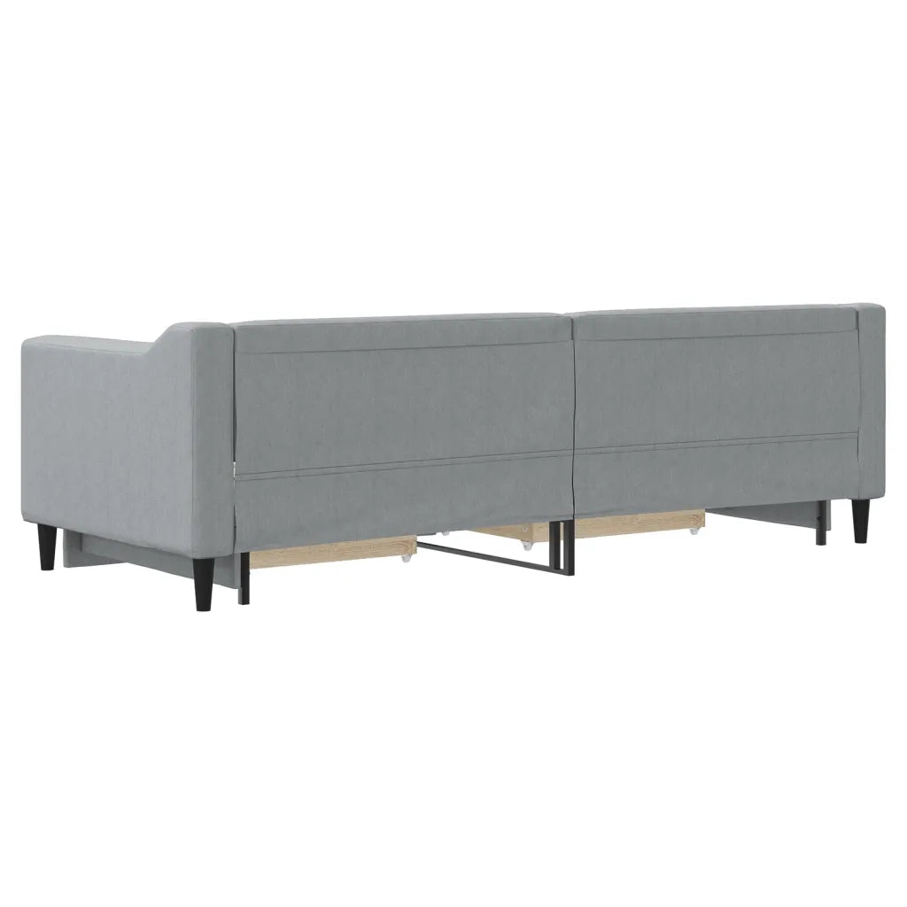 Divano Letto Estraibile Cassetti Grigio Chiaro 80x200cm Tessuto 3197457