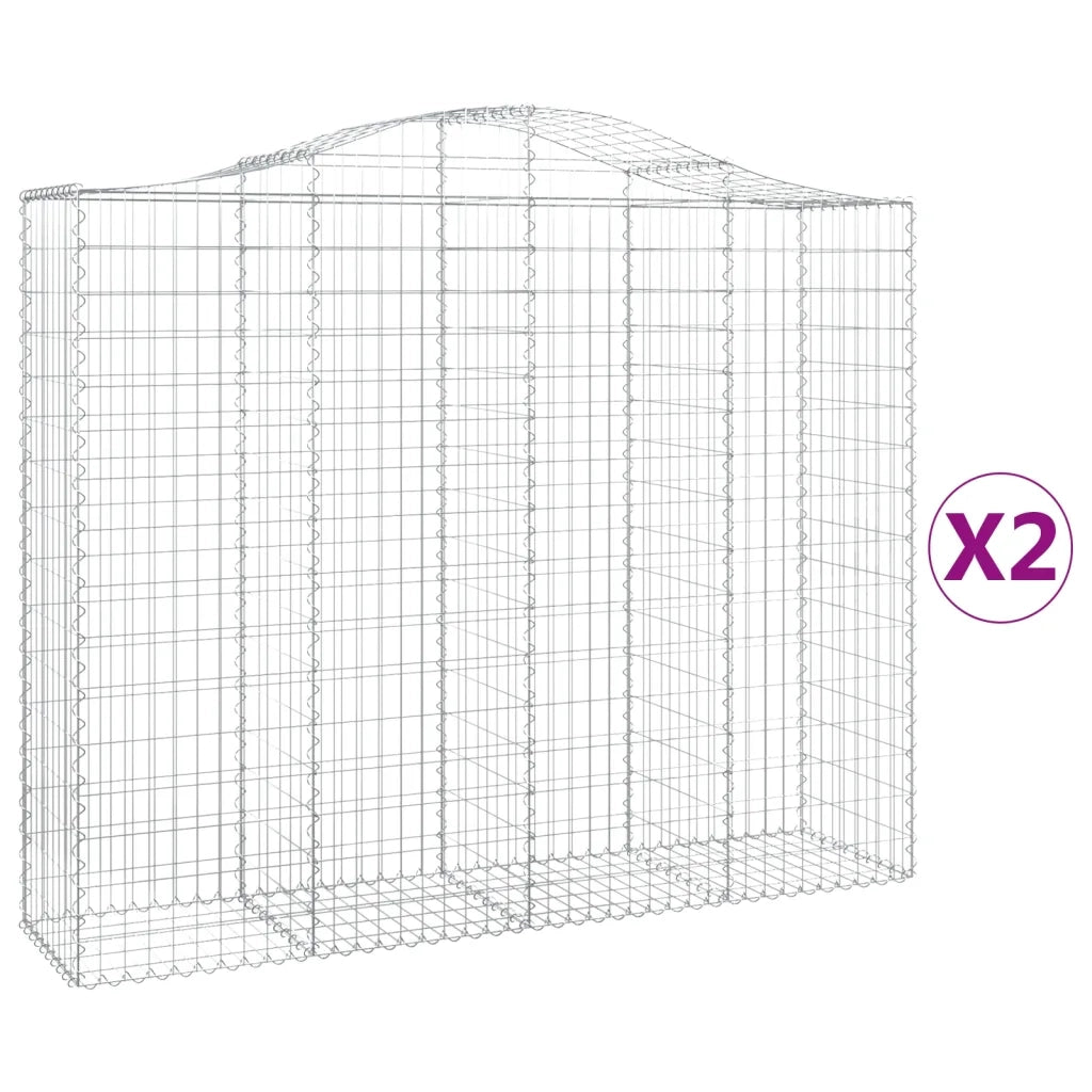 Cesti Gabbioni ad Arco 2 pz 200x50x160/180 cm Ferro Zincatocod mxl 75969