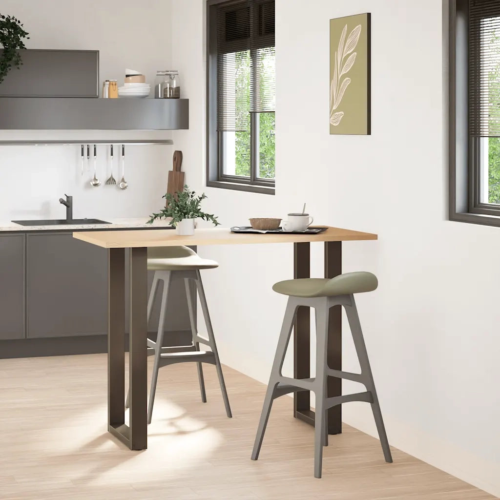 Gambe per tavolo da bar a forma di U 2 pz in acciaio naturale 40x(100-101) cm 4013231