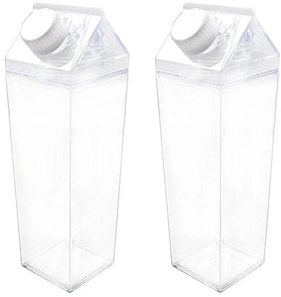 Fusto di plastica trasparente 500ml - Basso - Facile da pulire - Base robusta - Fusto per latte - Fusto per bevande