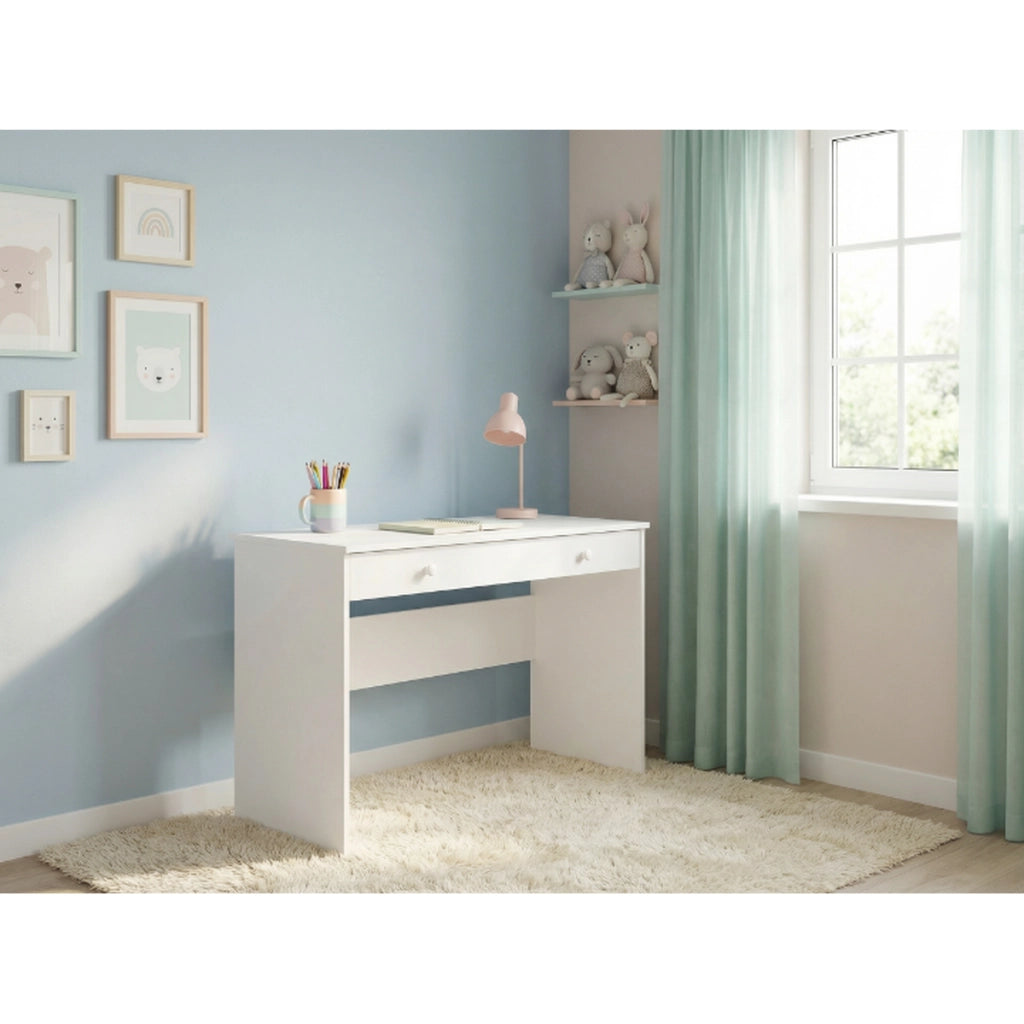 Scrivania BASIC bianca 110 cm con cassetto