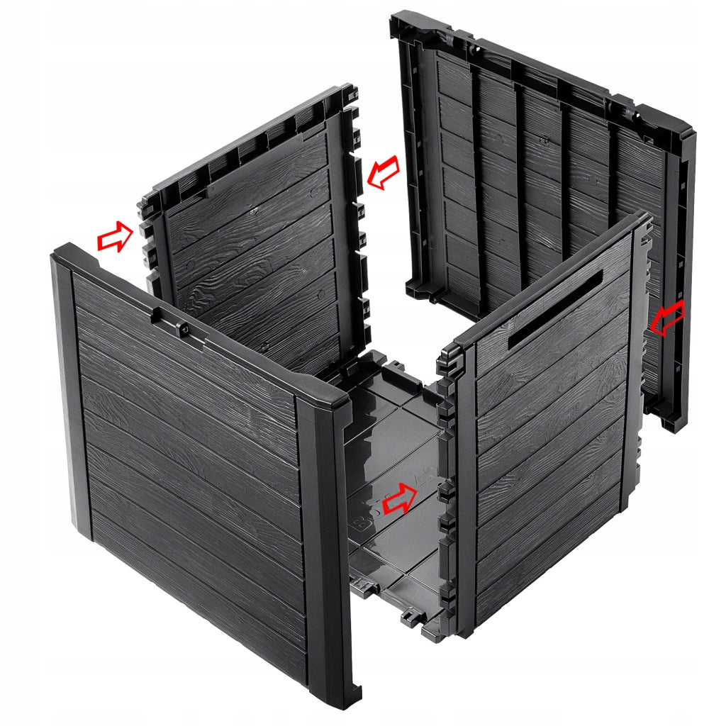 KADAX Box da giardino/balcone, 140 litri, contenitore per giardino/balcone/terrazzo, antracite