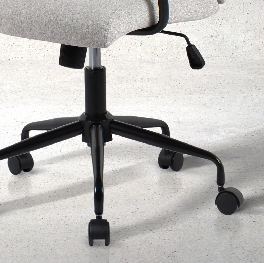 Sedia studio Hispanohogar regolabile in altezza tessuto grigio 99x64x70