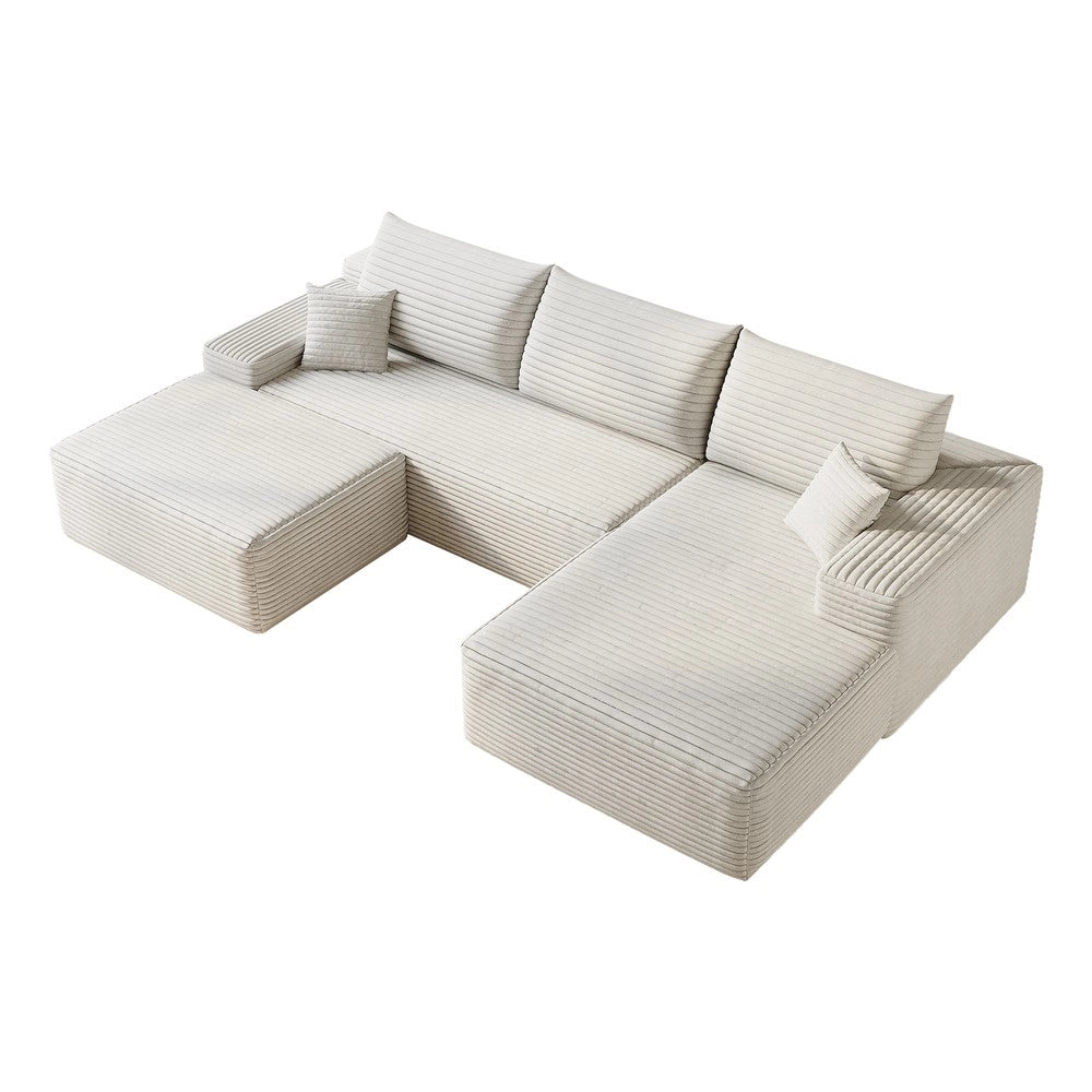 Divano angolare modulare Chaise Longue ¨C Minimal ¨C Bianco, 270cm