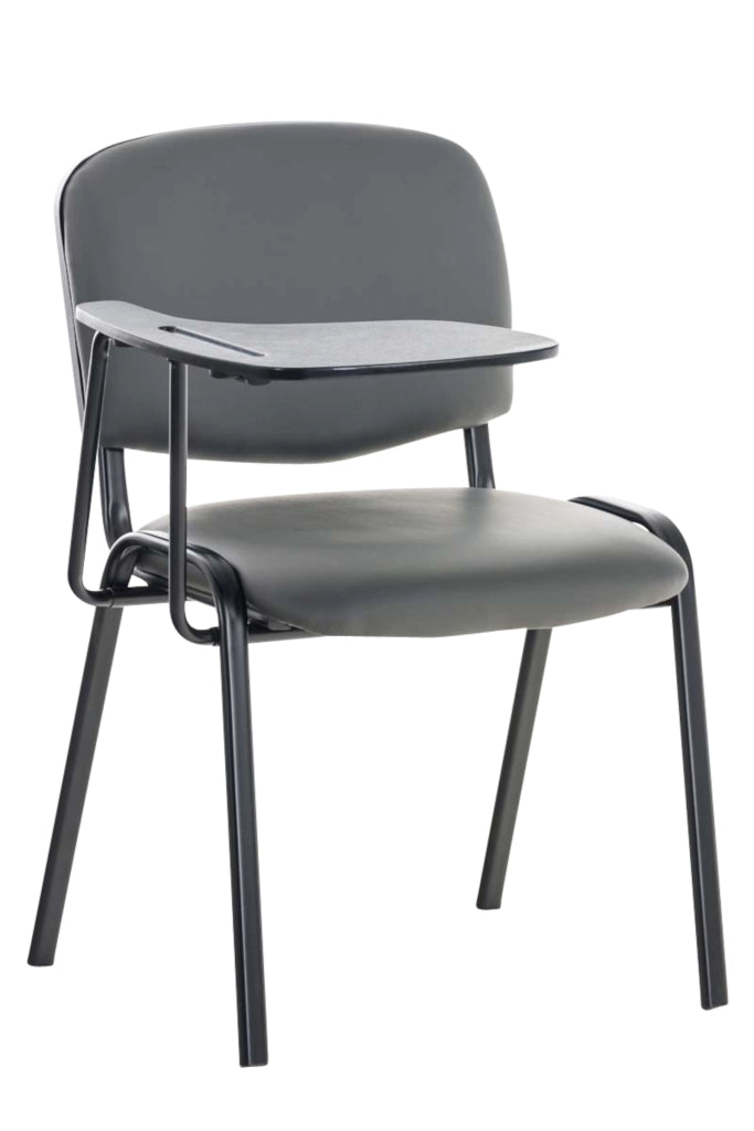 Set di 4 sedie Ken con tavolo pieghevole in similpelle grigio