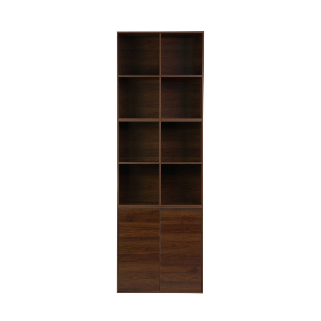 Libreria modulare in legno con 4 scomparti, noce