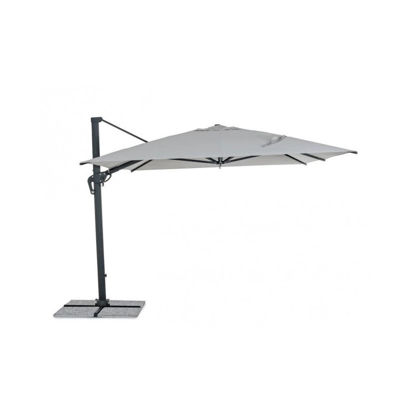 Ombrellone da giardino con braccio a 360° INES 300x400x h265 cm antracite - grigio chiaro