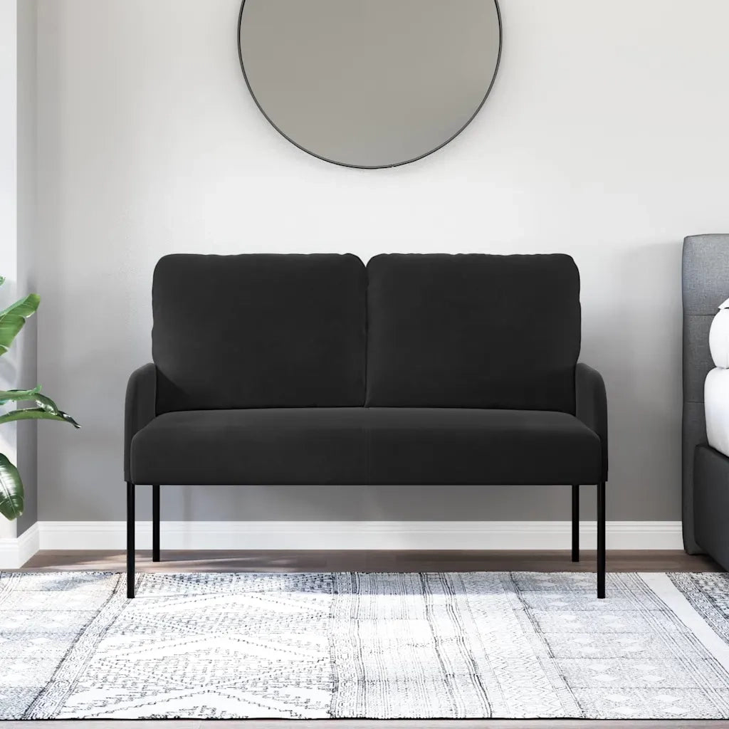 Divano | Divano da soggiorno | Sofa con cuscino 110cm Nero Legno compensato