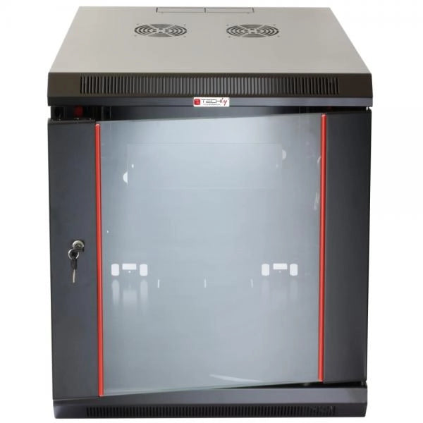 Armadio Rack 19'' a muro 20 unità sezione unica prof. 600mm Nero