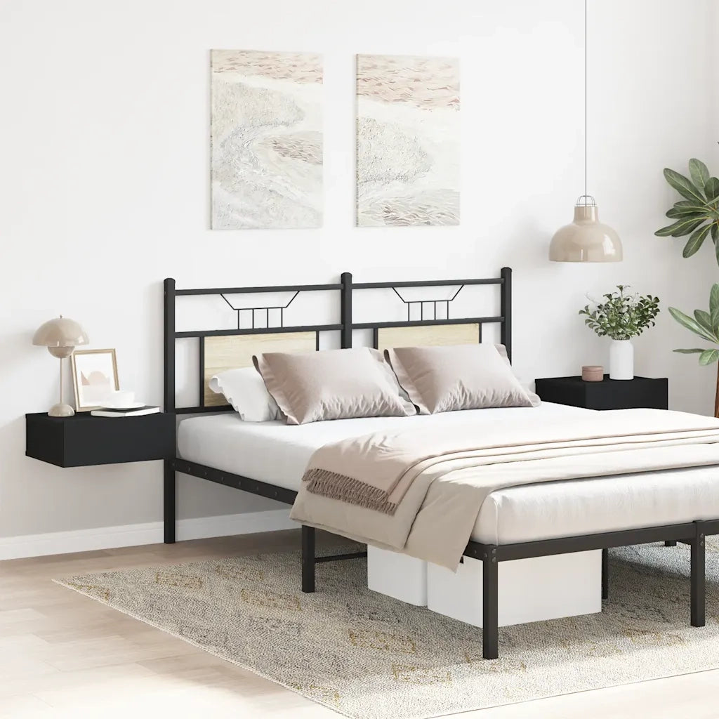 Comodini Pensili 2 pz-Set di 2 Tavolino da notte Neri 40x30x15 cm in Legno Multistrato