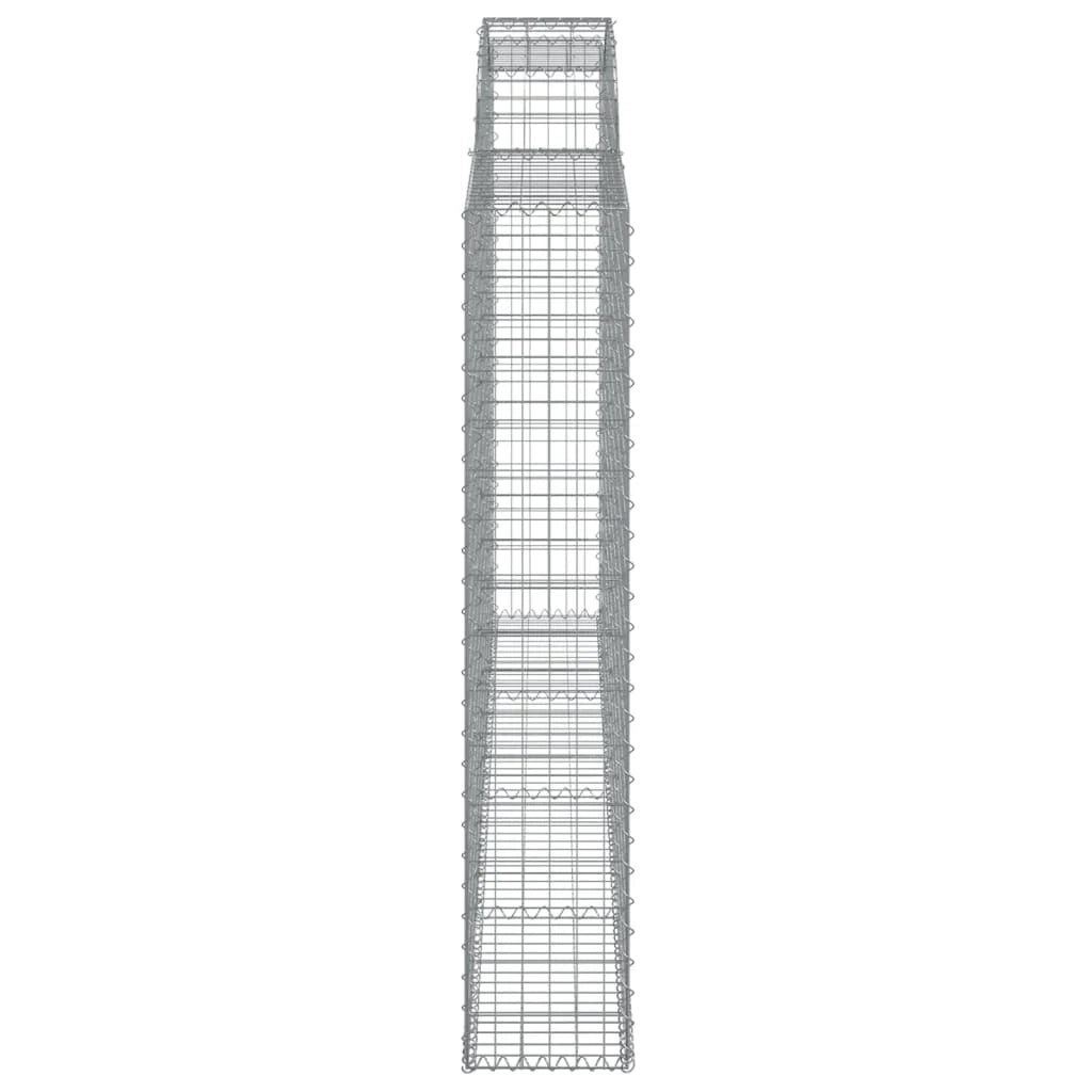 Cesto gabbione recinzione a gabbia muro di contenimento ad arco 300 x 30 x 160/180 cm ferro zincato argento 02_0040052