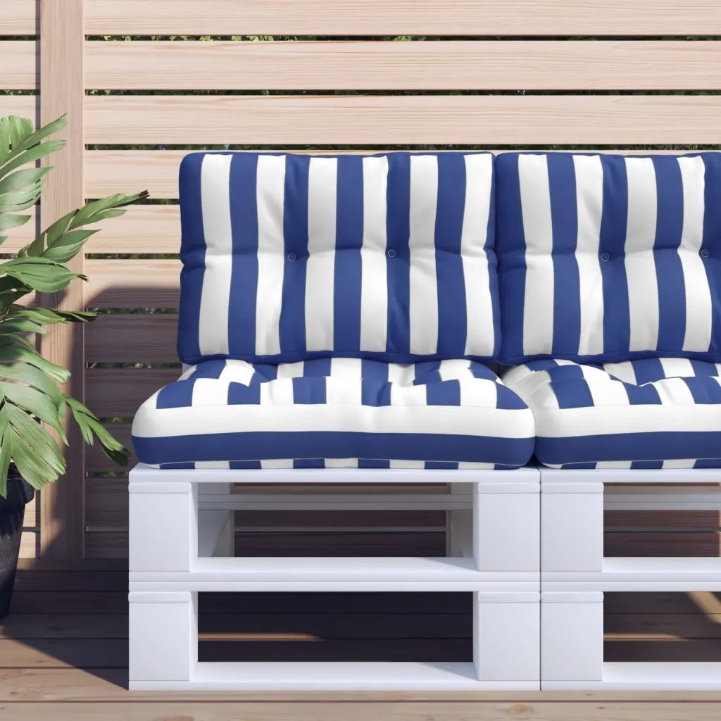 Cuscino per Pallet Strisce Bianche e Blu 50x40x12 cm in Tessutocod mxl 94378