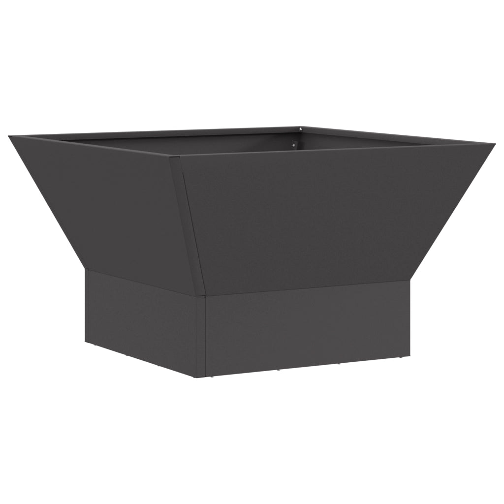 Focolare Quadrato Nero 60x60x35 cm in Acciaio