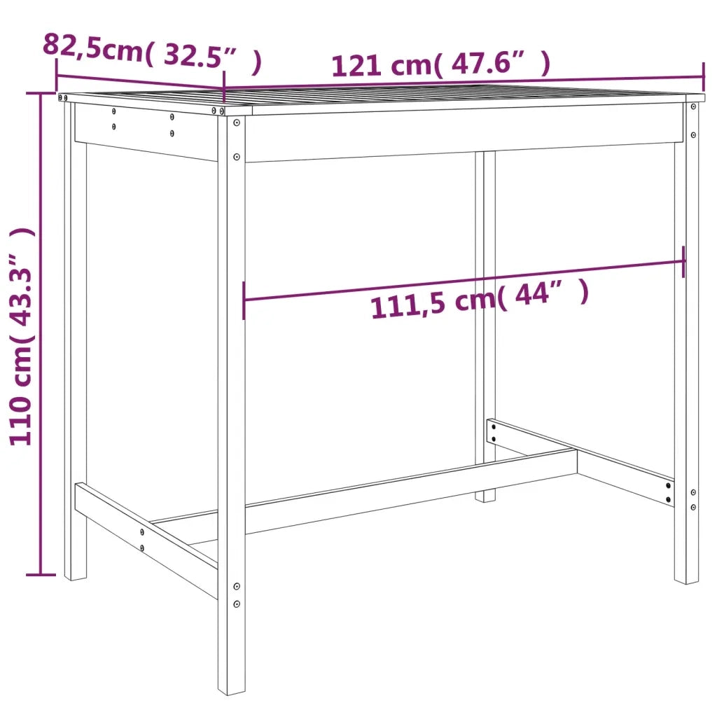 Set Bar da Giardino 5 pz ambra in Legno Massello di Pino