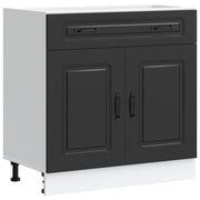 Mobile da cucina moderno con pratico spazio contenitivo 80 x 46 x 81,5 cm finitura in legno composito nero 02_0049921