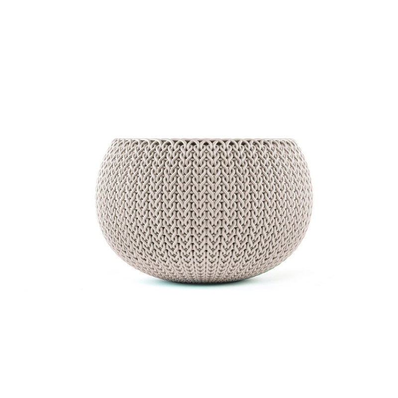 Pot + Cache pot CURVER aspect tricotÃ© - Taille S