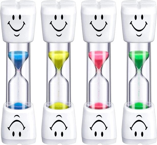 Orologio a Sfera per Pulizie Denti dei Bambini - Conto alla Rovescia di 3 Minuti per Calcolare il Tempo di Pulizia dei Denti - Giocchi per Bambini - 4 Pezzi (Colori Casuali)