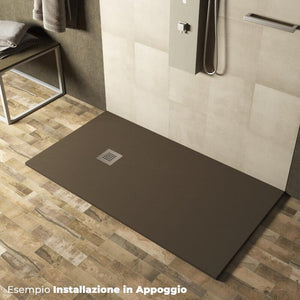 Piatto Doccia in Pietra 80x90 cm Pedrinelli Ardesia Stone Side Tortora