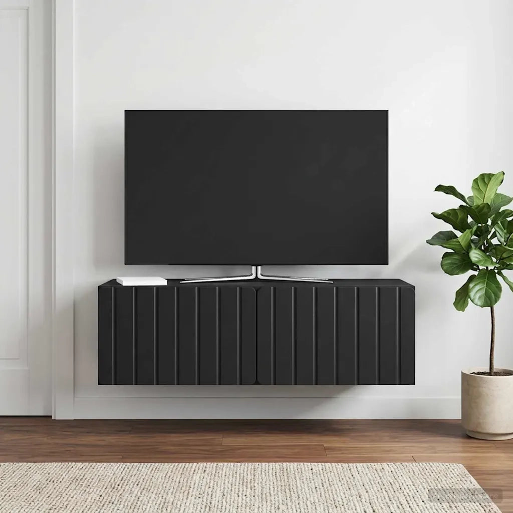 Mobile Porta TV da Muro Montaggio a parete Nero 98 x 41 x 30 cm 898356